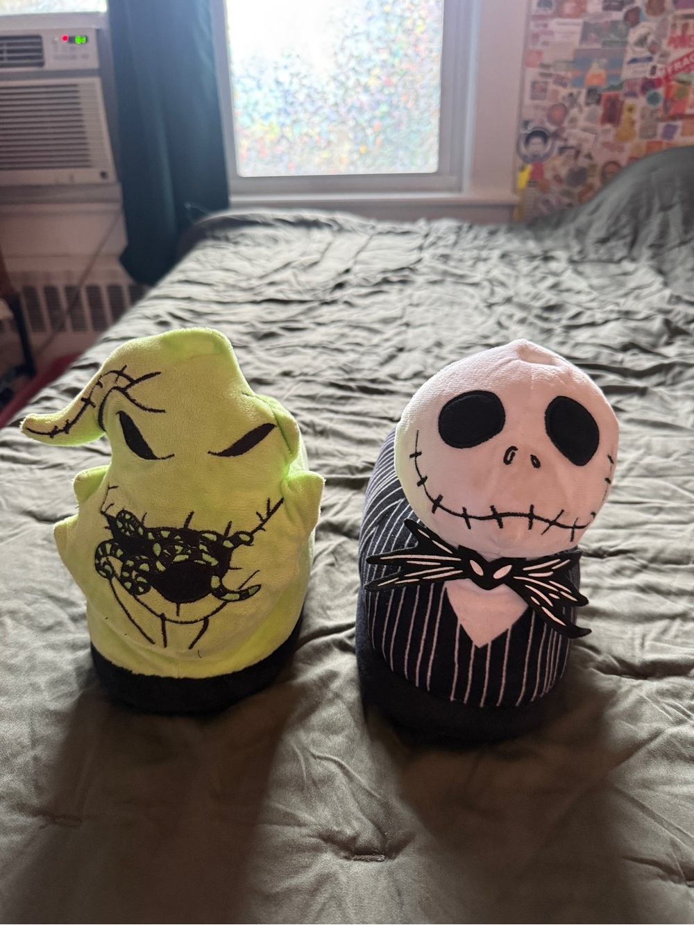Jack Skellington and Oogie Boogie Plush Slippers - Disney size 7-8